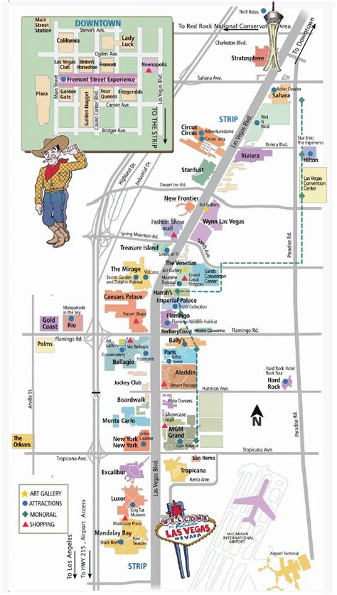 downtown las vegas strip map.